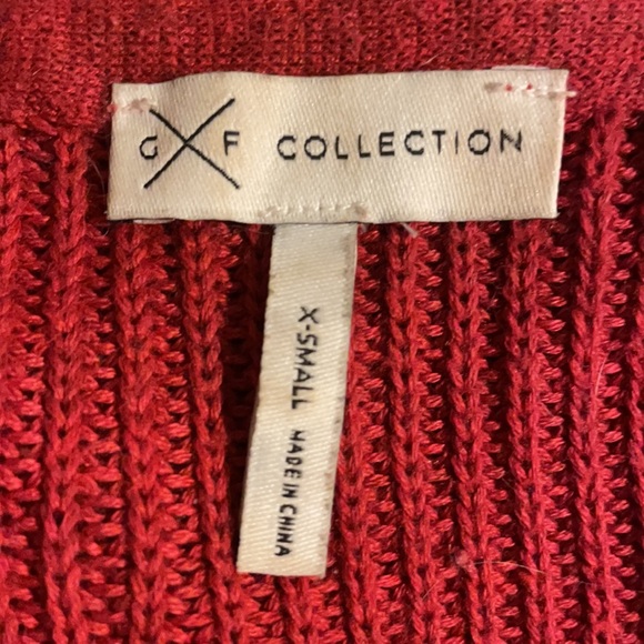 Deep red long sleeve v-neck sweater, size XS - Picture 2 of 2